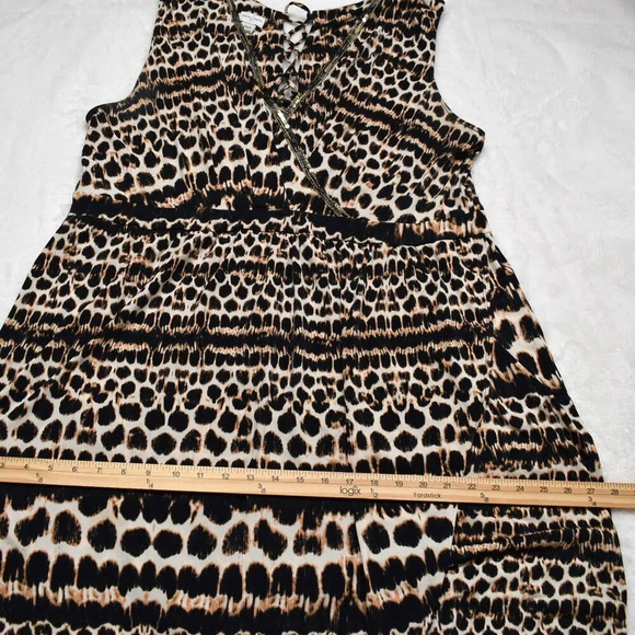 Jaclyn Smith Leopard Maxi Dress Sz XXL Plus Size Faux Wrap Animal Stretch Boho - Picture 14 of 16